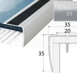 Profilis Effector A43 laiptams, su 2 cm neslidžia juosta