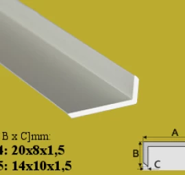 Profilis kampinis aliuminis, 200cm 14x10mm