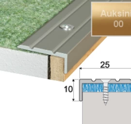 Profilis laiptams A31 auksinis, 180cm 25x10mm