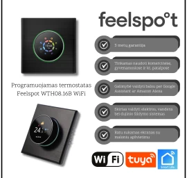 Programuojamas termostatas Feelspot WTH08.16B WiFi, juodas