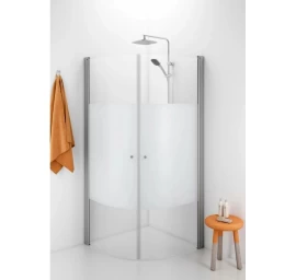 Pusapvalė dušo kabina IDO Showerama 10-4 80X80, dalinai matinis stiklas