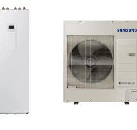 SAMSUNG oras-vanduo 9.0/8.7 kW SPLIT šilumos siurblio KOMPLEKTAS (trifazis, su 260 l tūriniu šildytuvu)