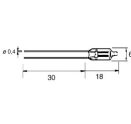 Signalinė neoninė lemputė 65-90V 0.3mA 6x18mm