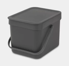 Šiukšlių dėžė SORT&amp;amp;GO 6 L, grey, 109720