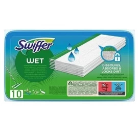 SWIFFER, SWEEPER, šlapios šluostės, papildymas, 10 vnt.