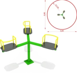 Trivietė karuselė modelis KM-0004T