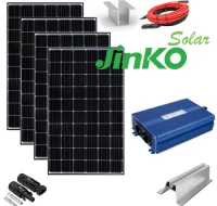 Off-grid saulės elektrinė vandens šildymui boileriuose 4x440W Jinko Solar su ECO Solar Boost MPPT-3000 3kW ir konstrukcija