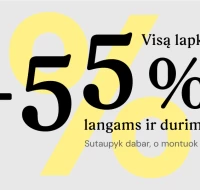 55% nuolaida langams ir durims